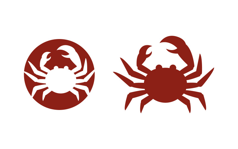 Modèle de conception d'illustration de logo d'icône vectorielle de crabe v.3