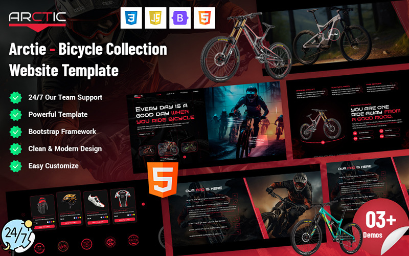 Arctie - Website-Vorlage für eine Fahrradsammlung