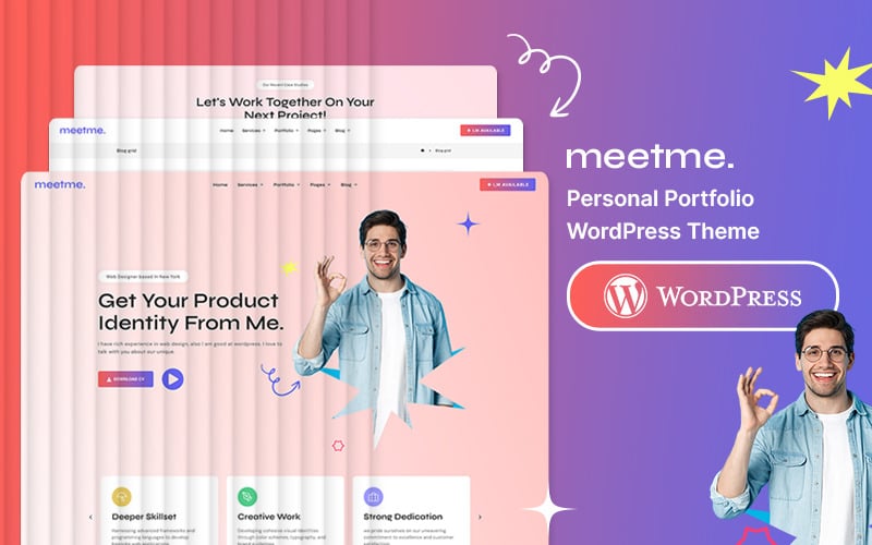 MeetMe - тема WordPress для особистого портфоліо