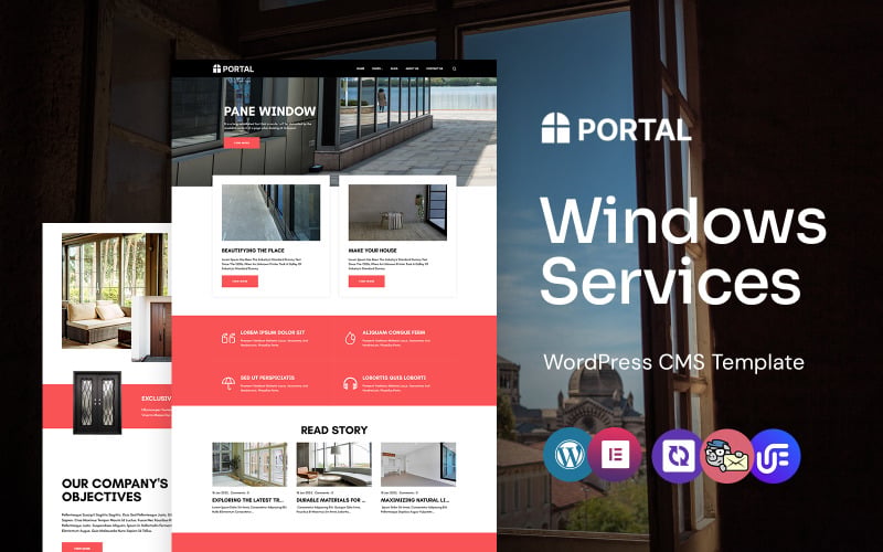 Portal - Motyw WordPress Elementor dla usług Windows