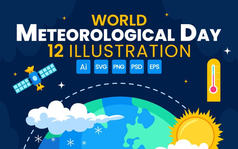 12 World Meteorological Day Design Illustration