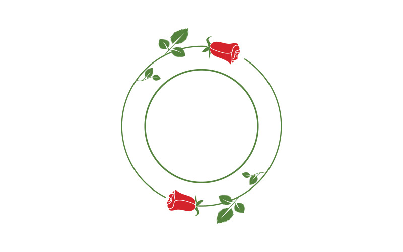 Schönheitsflorist, Rosenblüten-Illustration, Logo-Design-Vorlage v.7