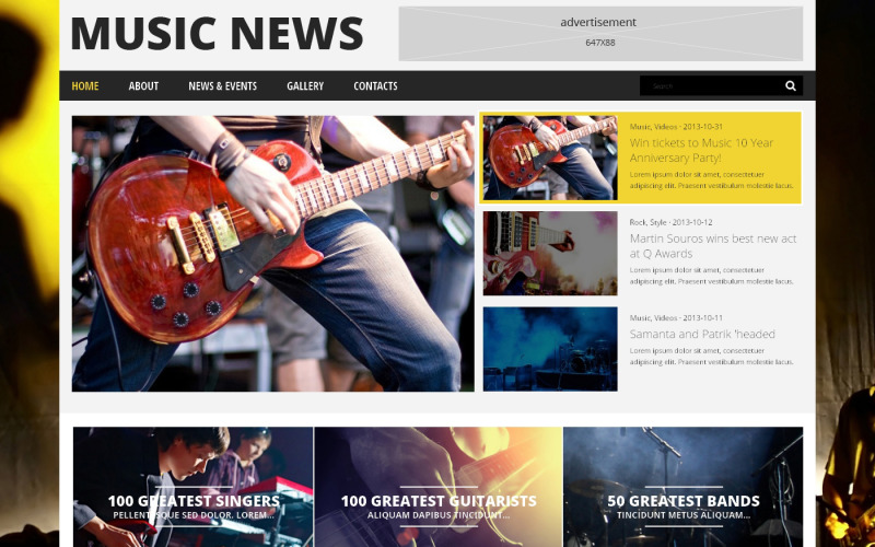Muziekfanbord WordPress-thema