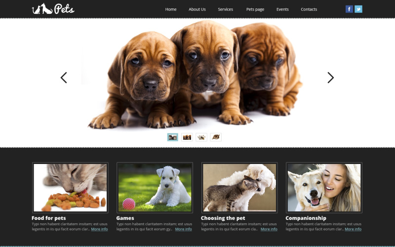 Pet Shop érzékeny webhelysablon