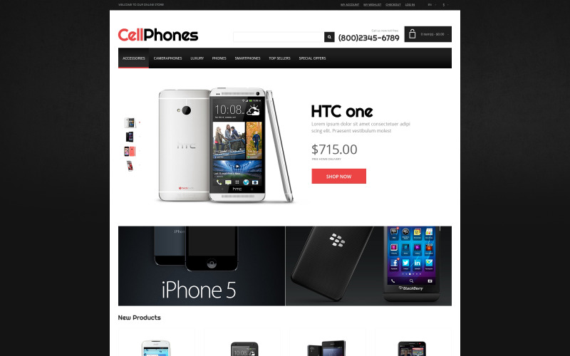 Responsief Magento-thema voor mobiele winkels