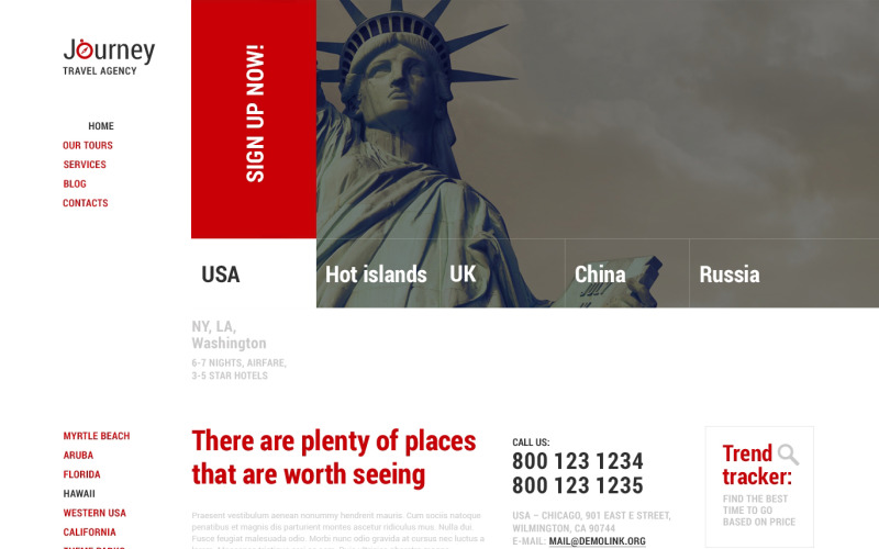 Responsive WordPress Theme van reisbureau