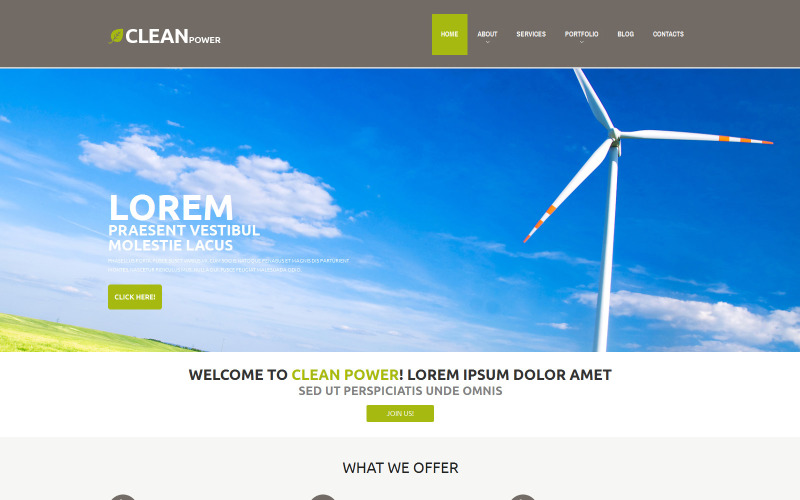Thème WordPress pour le modèle d'énergie éolienne