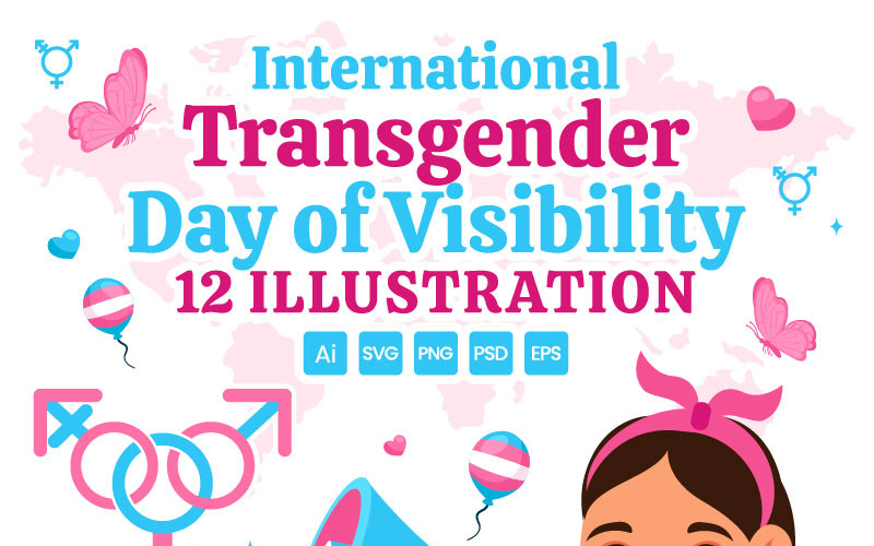 12 Międzynarodowy Dzień Widoczności Osób Transpłciowych Ilustracja