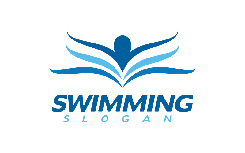 Modèle de conception de logo d'illustration vectorielle de natation de sport nautique v.50