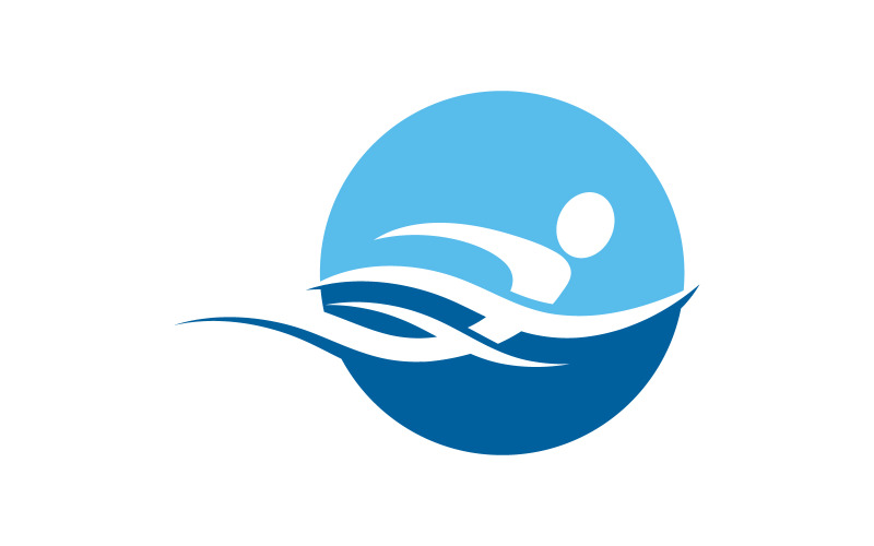 Watersport zwemmen Vectorillustratie Logo-ontwerp Sjabloon v.31
