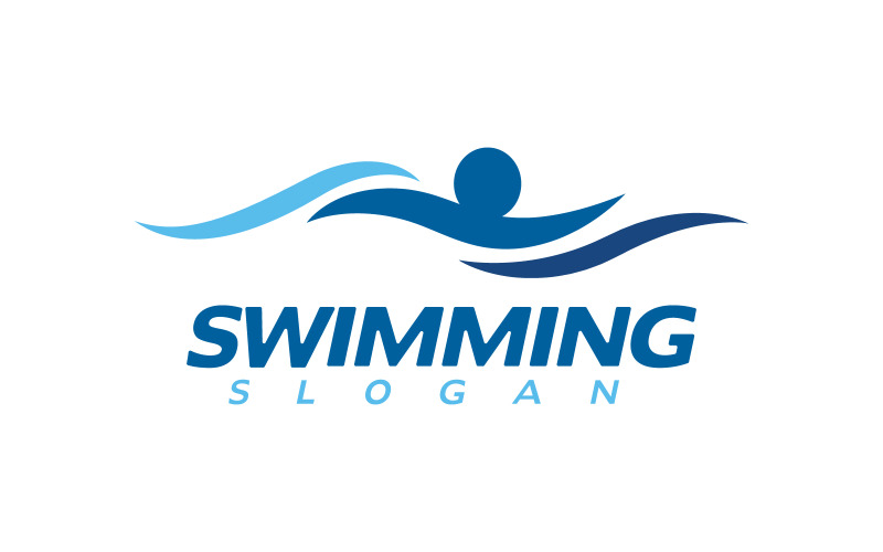 Watersport zwemmen Vectorillustratie Logo-ontwerp Sjabloon v.42