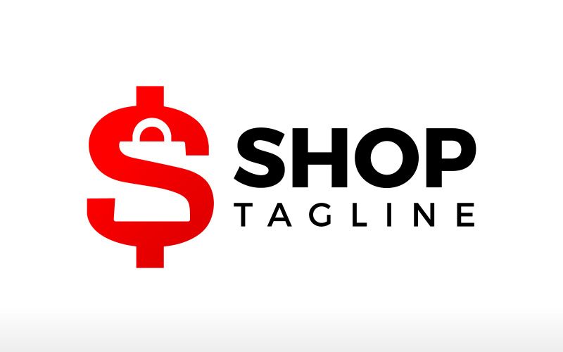 Conception de logo de magasinage lettre s logo de magasin logo de vente logo d'économie d'argent achat en ligne logo de commerce électronique
