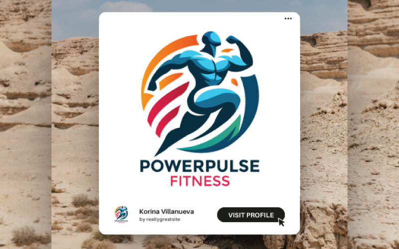 Dynamisk och djärv fitness-logotypmall för wellness- och aktiva livsstilsföretag
