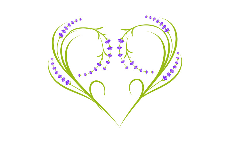 Lavendel blomma Vektor ikon illustration design mall v.5