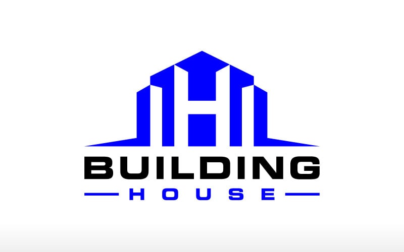 Lettera h logo casa logo edificio logo immobiliare logo costruzione logo casa casa a forma di design moderno