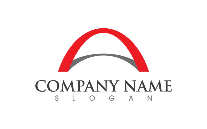 Modello di progettazione dell'illustrazione del logo dell'icona vettoriale del ponte v.1