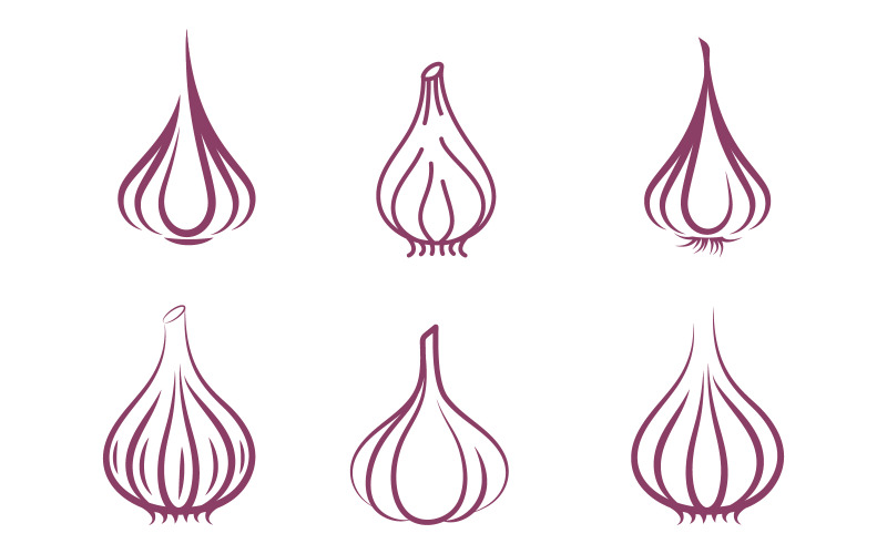 Modello di progettazione dell'illustrazione dell'icona vettoriale dell'aglio v.4