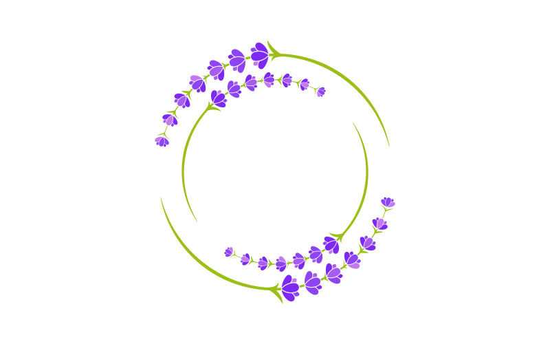 Plantilla de diseño de ilustración de icono vectorial de flor de lavanda v.3