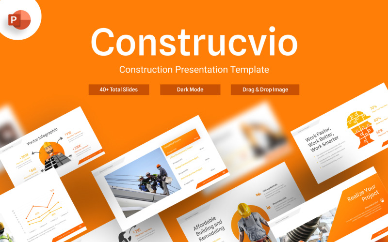 Construcvio Construction PowerPoint-sjabloon