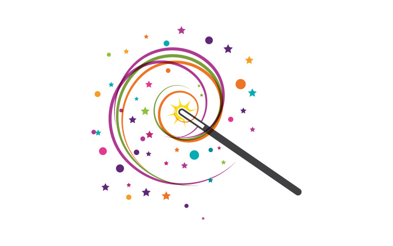 Magic show cirkus event logotyp ikon illustration designmall v.26