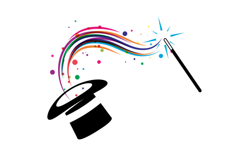 Magic show cirkus event logotyp ikon illustration designmall v.27