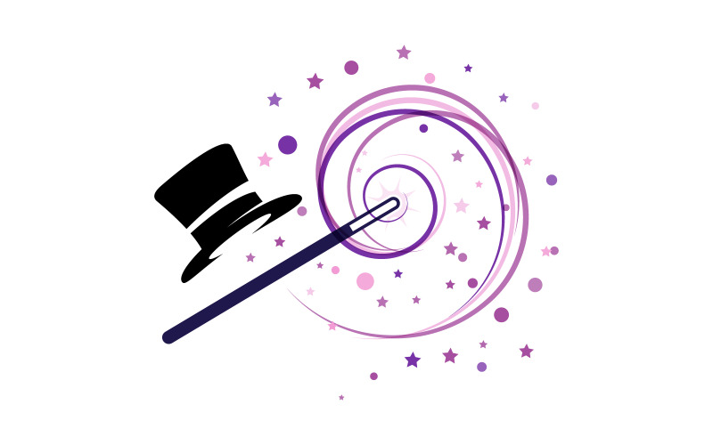 Magiczny pokaz cyrkowy logo ikona ilustracja projekt szablonu v.21