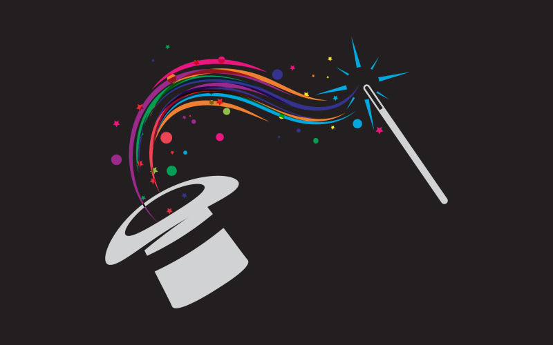 Magiczny pokaz cyrkowy logo ikona ilustracja projekt szablonu v.29