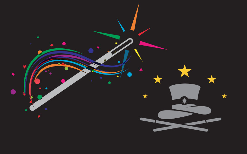 Magiczny pokaz cyrkowy logo ikona ilustracja projekt szablonu v.32