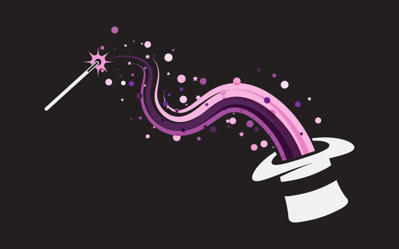 Magische show circus evenement logo pictogram illustratie ontwerp sjabloon v.30