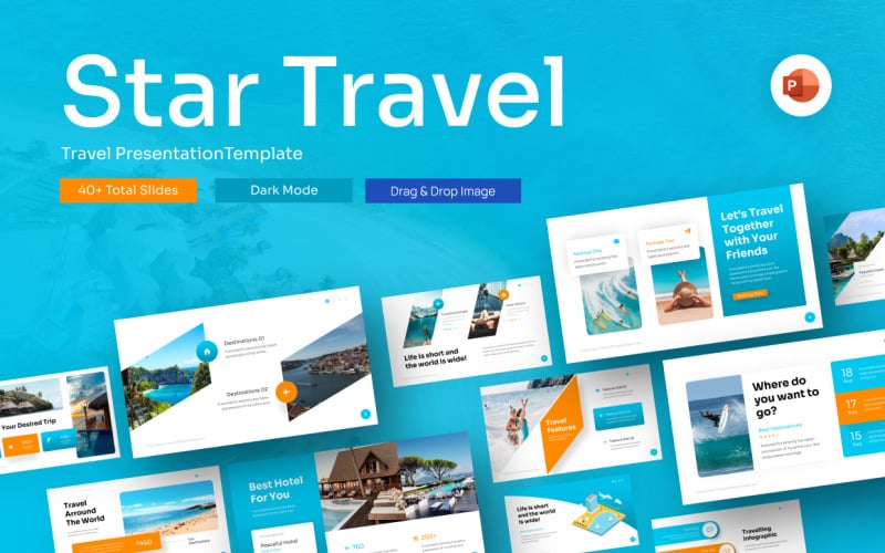 Star Travel Traveling PowerPoint Template