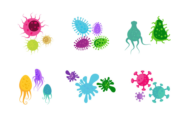 Virus hälsa medicinsk vektorillustration malldesign v.1