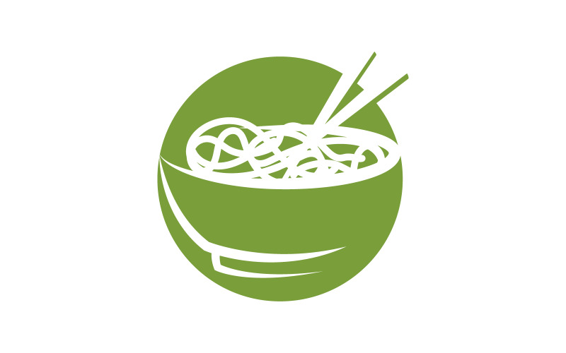Modelo de design de ilustração de logotipo de comida de macarrão v.10
