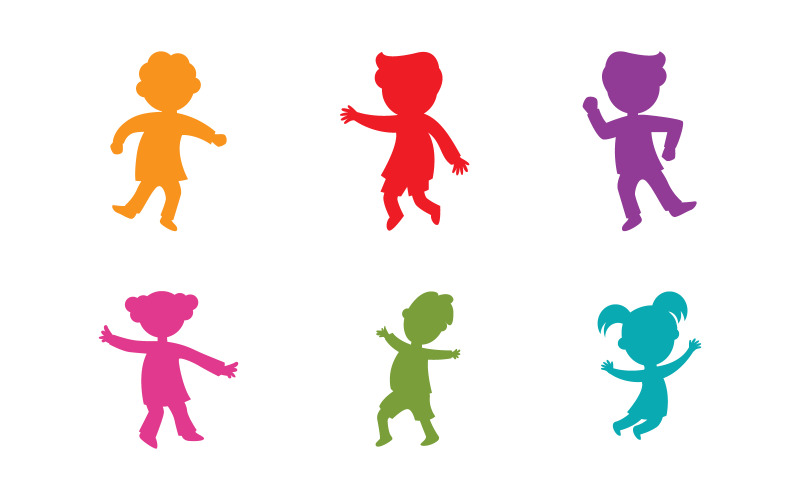 gyerekek koncepció vektoros illusztráció ikon Logo tervezés v.2