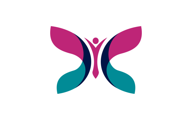 Modèle de conception de logo d'icône vectorielle de papillon de beauté v.28