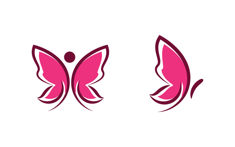 Modèle de conception de logo d'icône vectorielle de papillon de beauté v.36