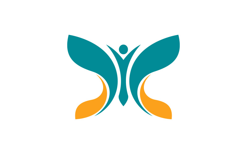 Modello di progettazione del logo dell'icona vettoriale della farfalla di bellezza v.27