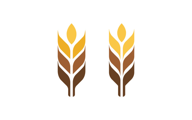 Buğday pirinç vektör ikon logo illüstrasyon tasarım şablonu v.2