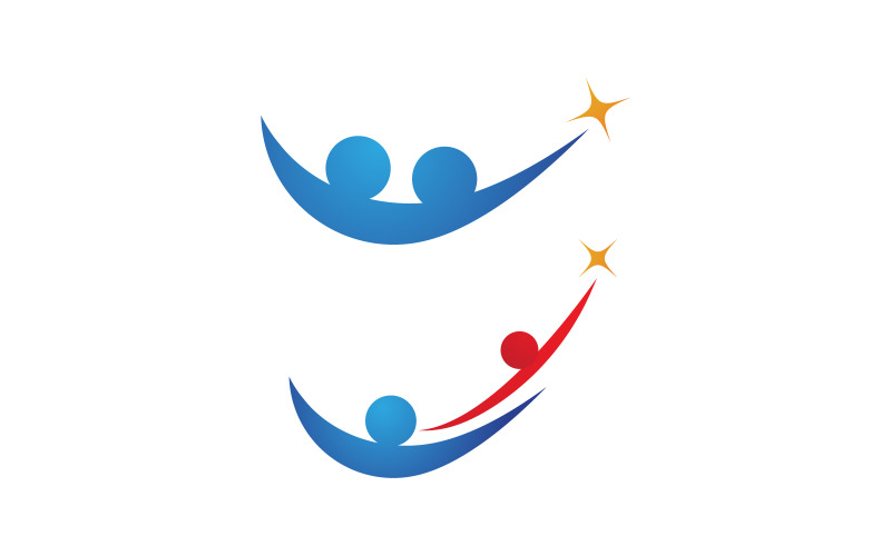 Community adoptiezorg, netwerk en sociaal logo ontwerp sjabloon v.11