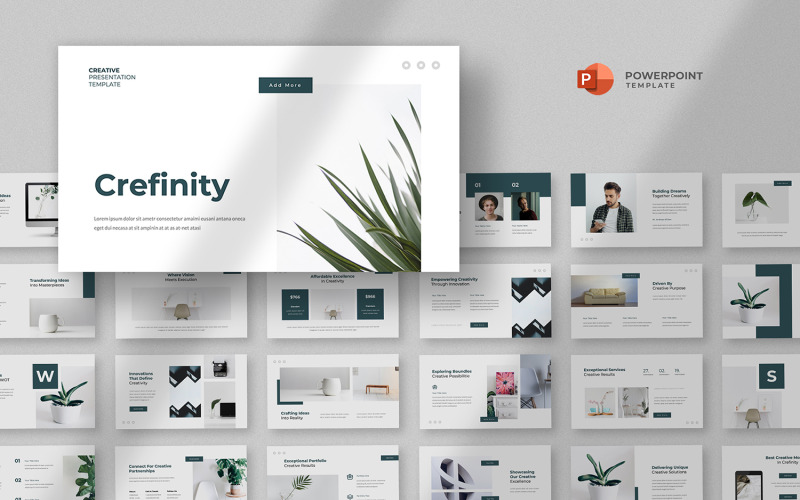 Crefinity - Мінімалістичний креативний шаблон Powerpoint