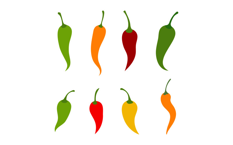 Hot naturlig chili ikon Mall vektor Illustration v.5