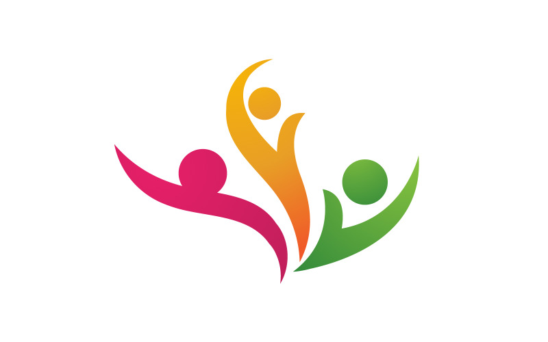 Modello di progettazione del logo per l'adozione comunitaria, la cura, la rete e il social v.13