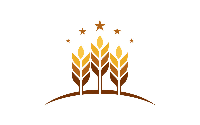 Vete ris vektor ikon logotyp illustration designmall v.6
