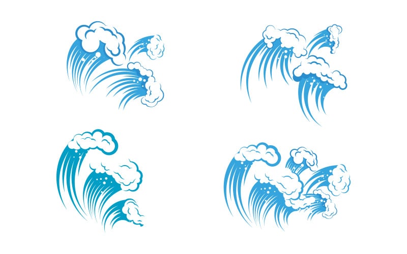 Vlna Voda mořský prvek vektorové ilustrace design v.4