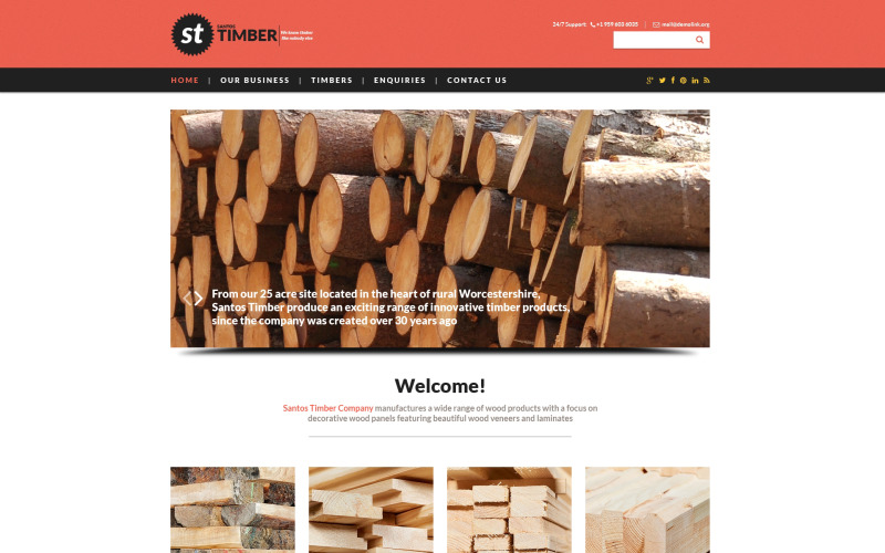 Адаптивний шаблон веб-сайту для деревини