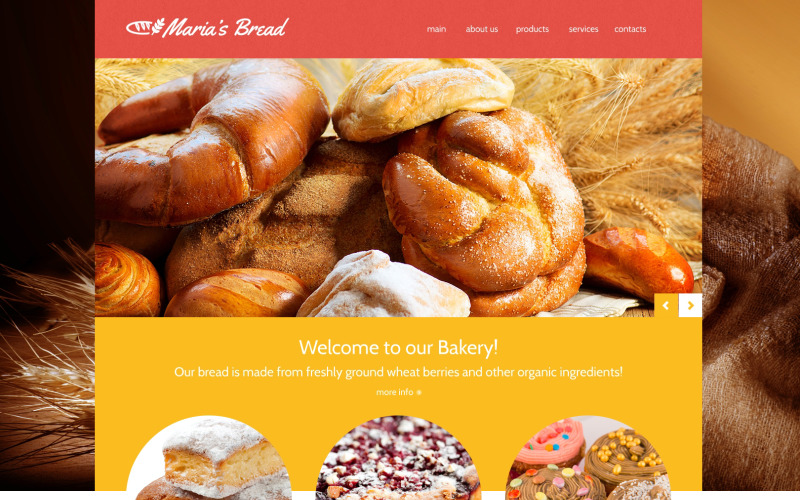 Bäckerei Responsive Website-Vorlage