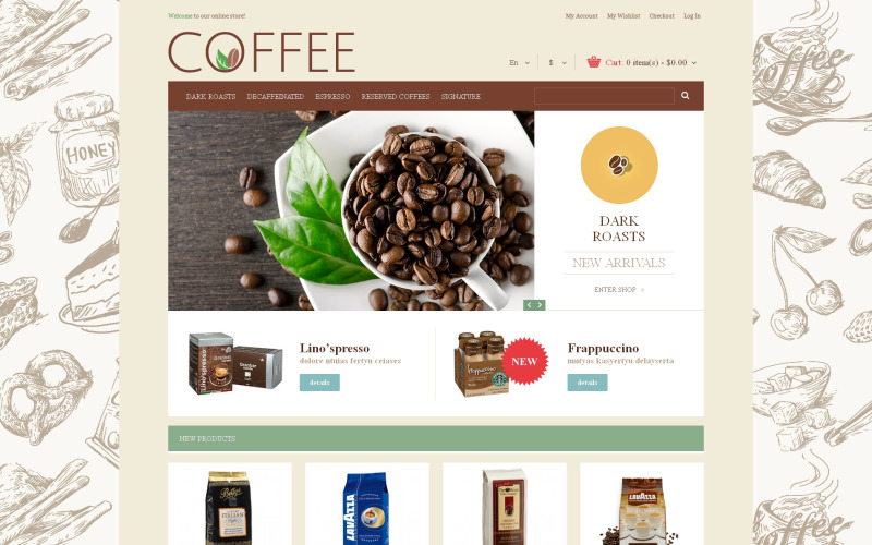 Чашка кофе Magento Theme