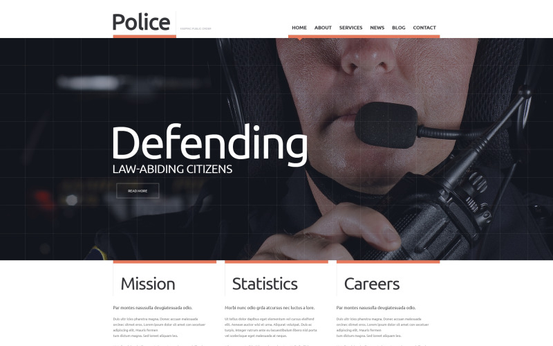 Modello di sito Web reattivo della polizia