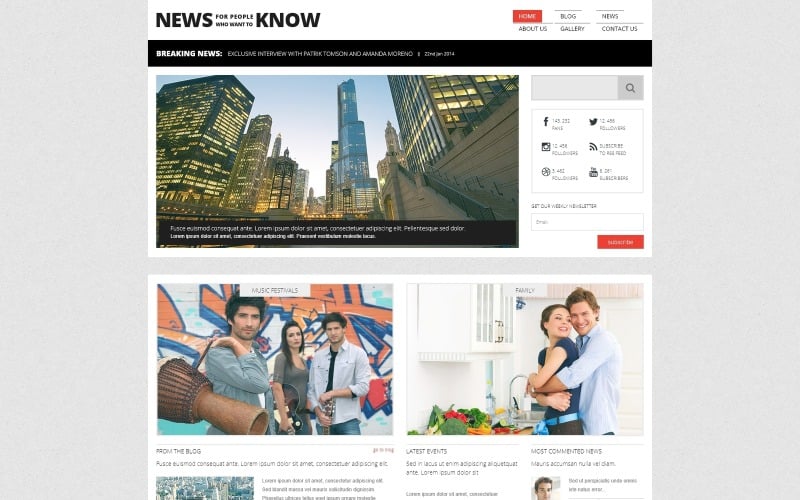 Modelo de Joomla responsivo do portal de notícias