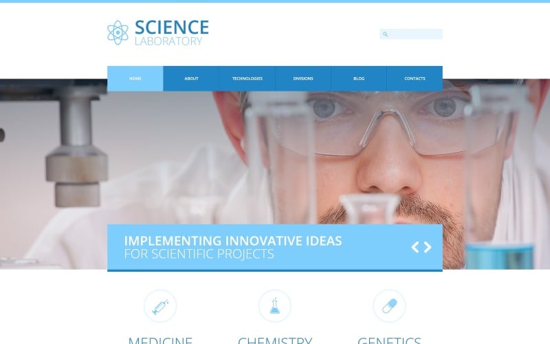 Science Laboratory - Адаптивный чистый шаблон Joomla для научной лаборатории