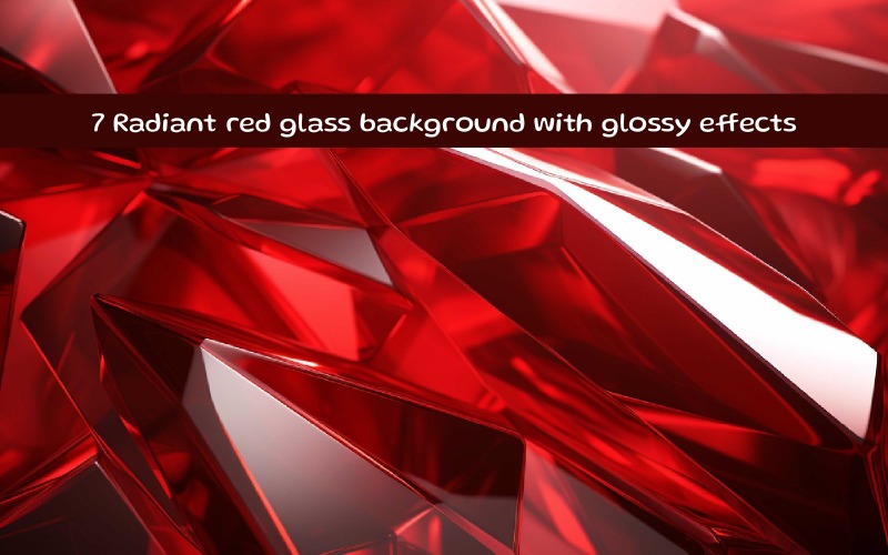 Fondo de cristal rojo radiante con efectos brillantes.